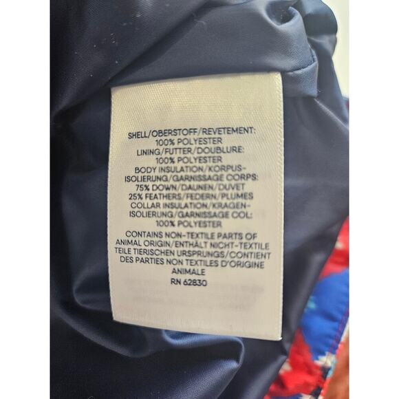 Lands End NWT Down Puffer Vest Chevron Fairisle 2x - Picture 6 of 7